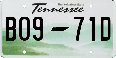 TN license plate B0971D