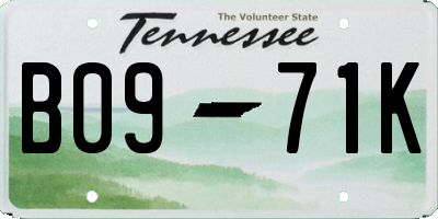 TN license plate B0971K