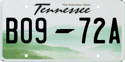 TN license plate B0972A
