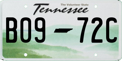TN license plate B0972C