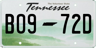 TN license plate B0972D