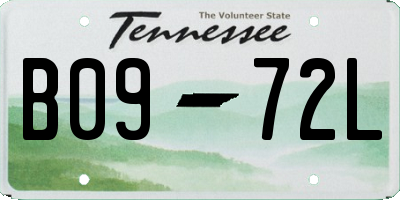 TN license plate B0972L