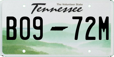TN license plate B0972M