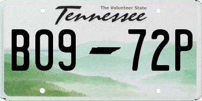 TN license plate B0972P