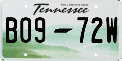 TN license plate B0972W