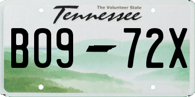 TN license plate B0972X