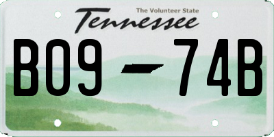 TN license plate B0974B
