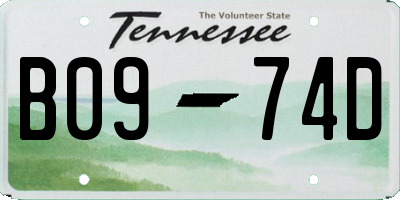 TN license plate B0974D