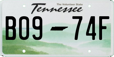 TN license plate B0974F
