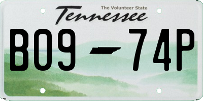 TN license plate B0974P