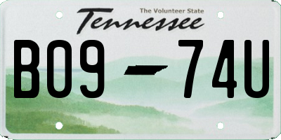 TN license plate B0974U