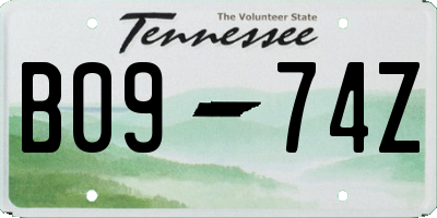 TN license plate B0974Z