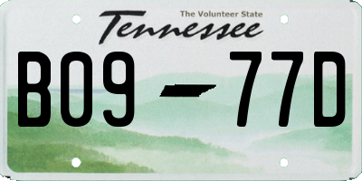 TN license plate B0977D