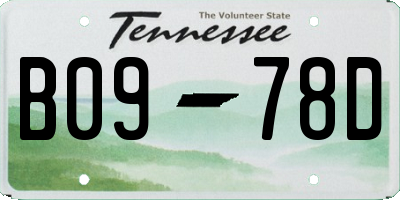 TN license plate B0978D