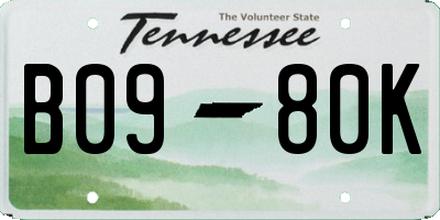 TN license plate B0980K