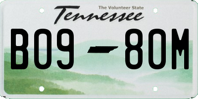 TN license plate B0980M
