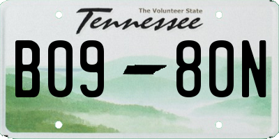 TN license plate B0980N