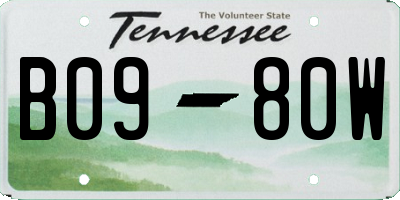 TN license plate B0980W