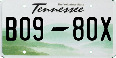 TN license plate B0980X