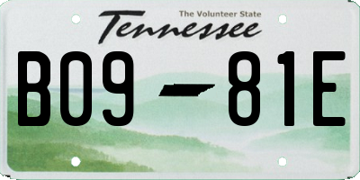 TN license plate B0981E