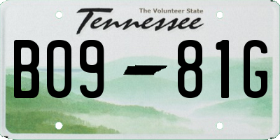 TN license plate B0981G