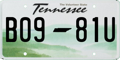 TN license plate B0981U