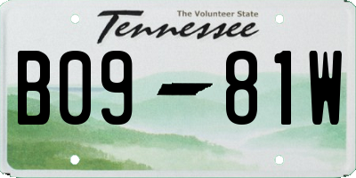 TN license plate B0981W