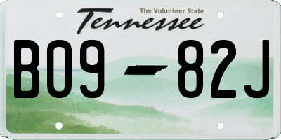 TN license plate B0982J
