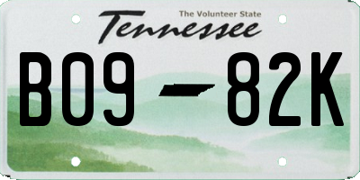 TN license plate B0982K