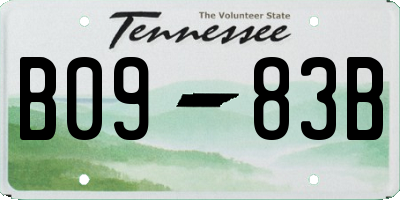 TN license plate B0983B