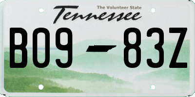 TN license plate B0983Z