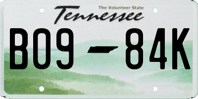 TN license plate B0984K