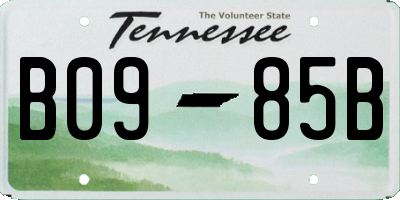 TN license plate B0985B