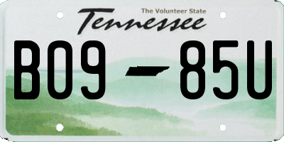 TN license plate B0985U