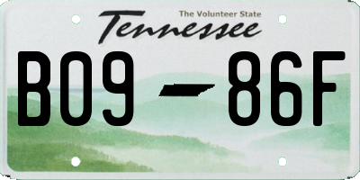 TN license plate B0986F
