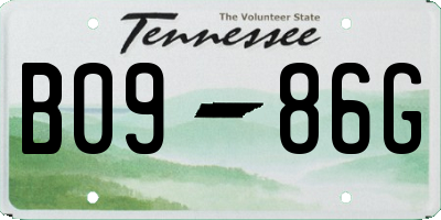 TN license plate B0986G