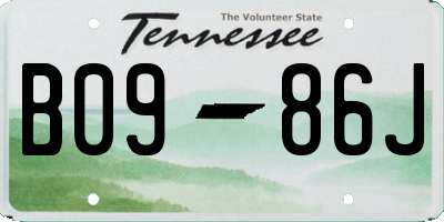 TN license plate B0986J