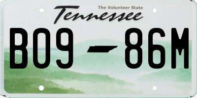 TN license plate B0986M