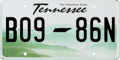 TN license plate B0986N