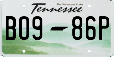 TN license plate B0986P