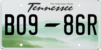 TN license plate B0986R