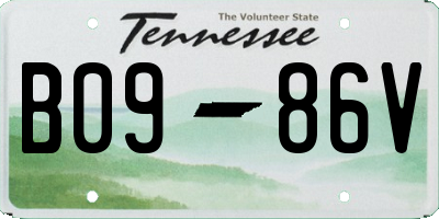 TN license plate B0986V