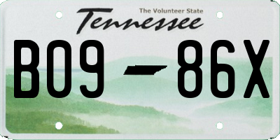 TN license plate B0986X