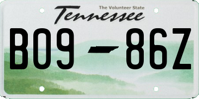 TN license plate B0986Z