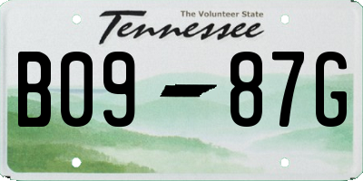 TN license plate B0987G