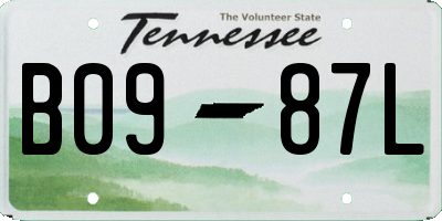 TN license plate B0987L