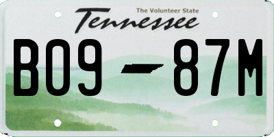 TN license plate B0987M