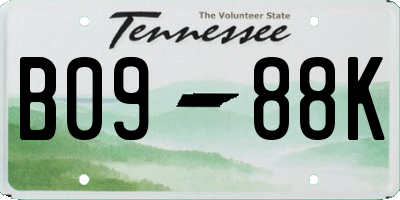 TN license plate B0988K