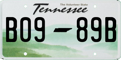 TN license plate B0989B