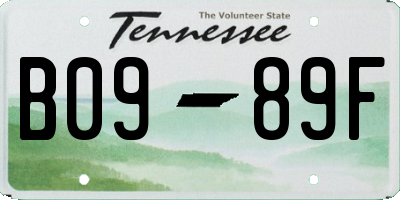 TN license plate B0989F